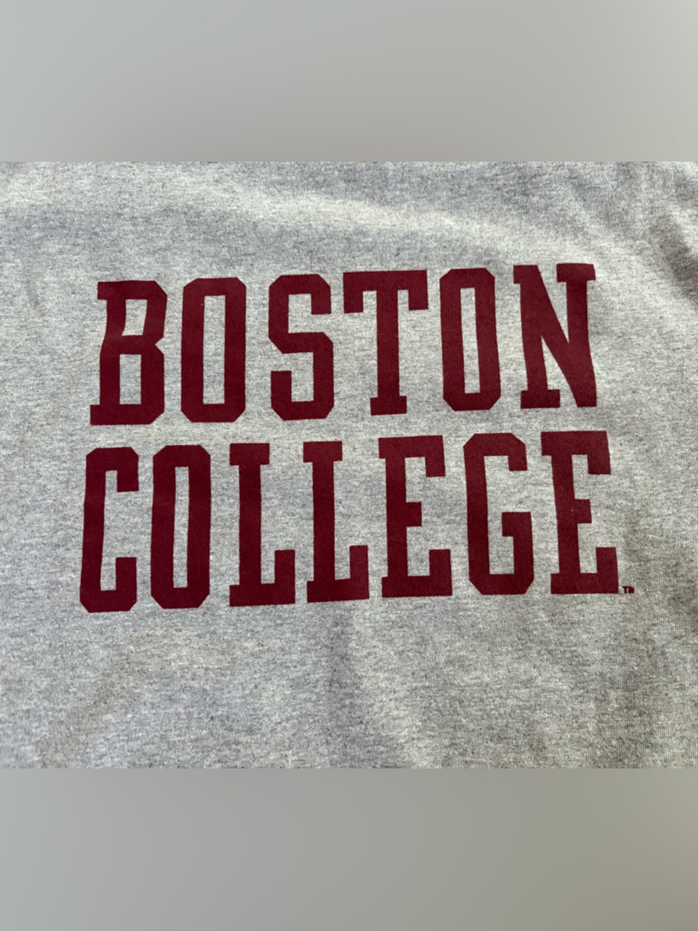 Champion Gray Short-Sleeve Tee with Maroon Boston College Print SMALL - Picture 2 of 7